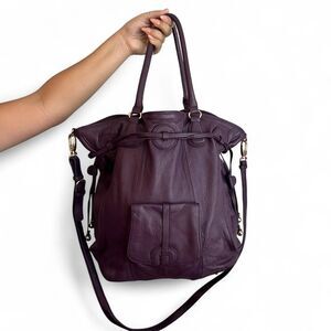 Isaac Mizrahi Extra-Large Pebbled Leather shoulder bag / Tote